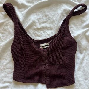 Purple corset cropped tank from Urban Outfitters